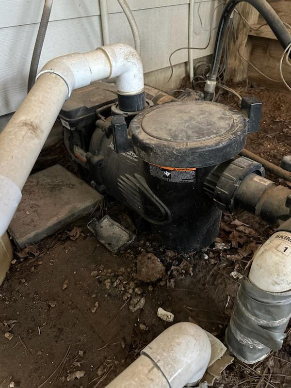 A failed Jandy FloPro variable speed pump at a residential pool in Conroe, TX.