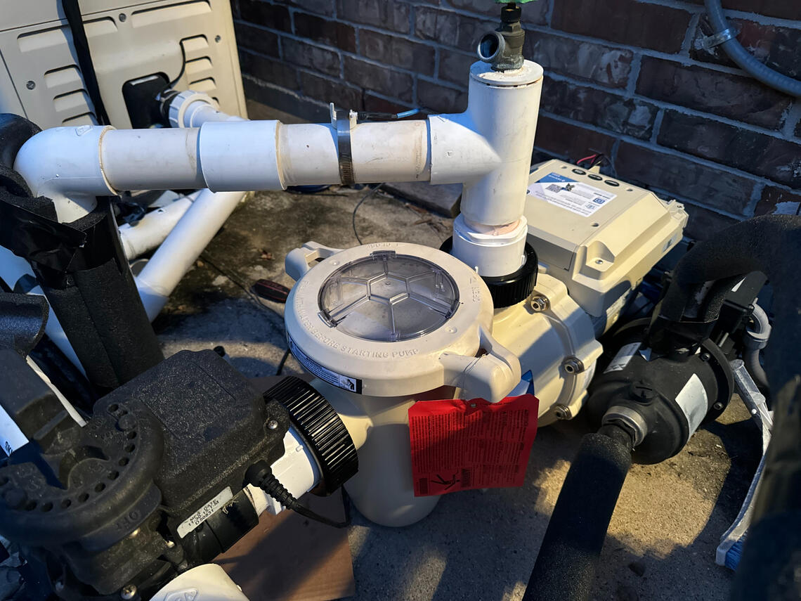 Pentair Intelliflo 3 variable speed pump install after picture Fulshear TX by Drew Pools. After picture of a professional installation of a Pentair Intelliflo 3 variable speed pump install Fulshear, TX, by Drew Pools.